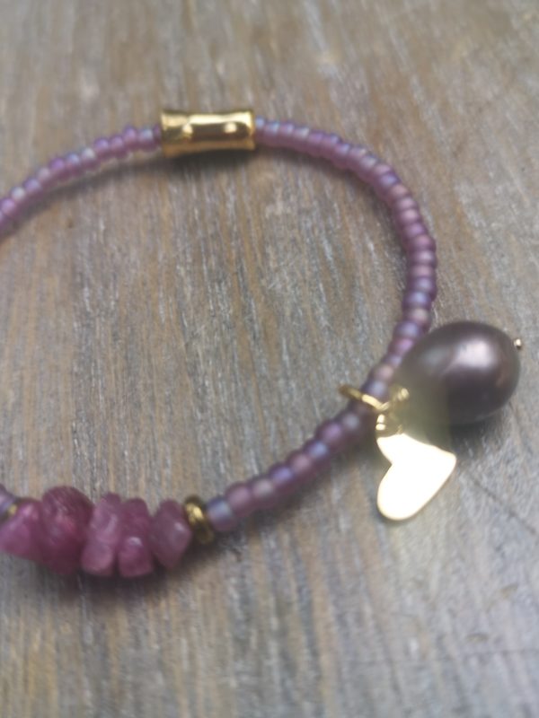 Lila single Toermalijn-Pearl