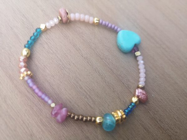 Lila-blue heart armband