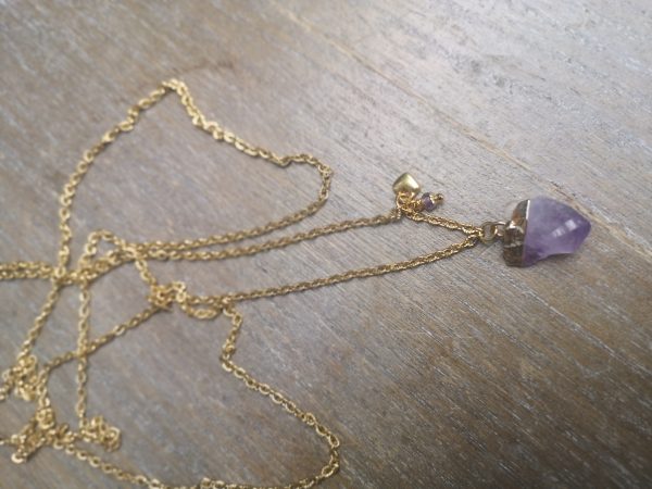 Lange schakelketting Amathist