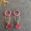 Pink oval-goldfilled hearts